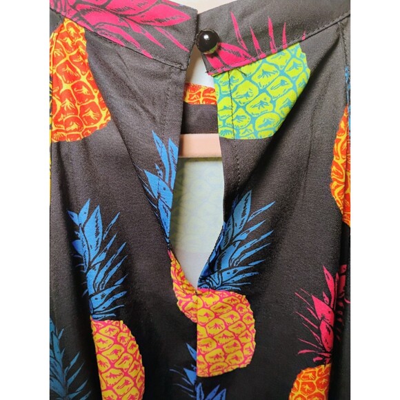 Shein Women's Multicolored Pineapple Print Halter Dress, Size 6 - Picture 3 of 4